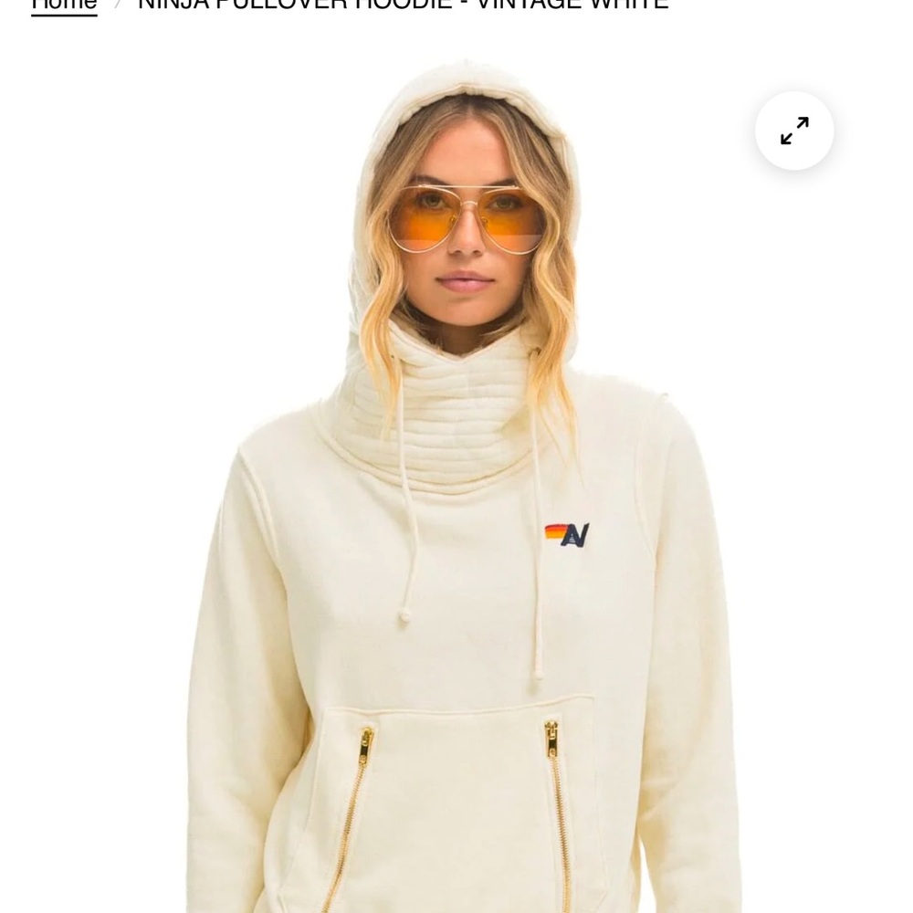 Aviator Nation Cream Cowl Neck Sweater